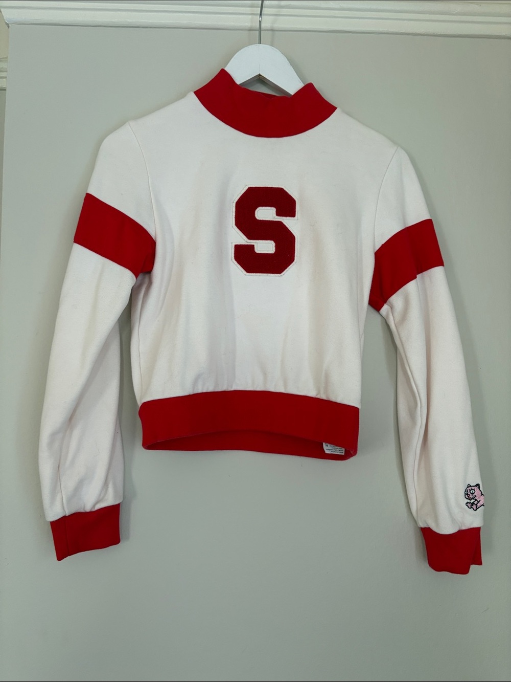 Levi's x The Simpsons, White & Red Varsity-Style Turtleneck Sweater